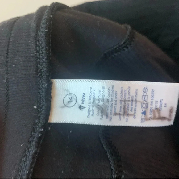 Lululemon Kids Ivivva Black Unlined Studio Pants  14 - Picture 3 of 12